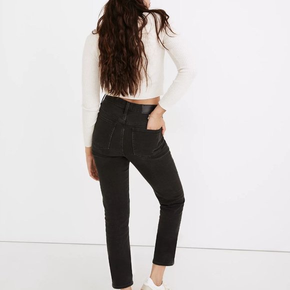 MADEWELL Classic Straight High Rise Denim Jean : Black 31 W Sz 10 - 12 - Picture 2 of 14